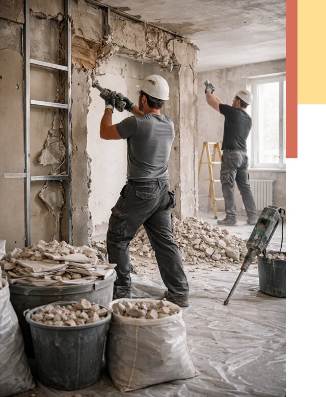 Демонтажные работы в Южноуральске от 2953 руб. — услуги и цена под ключ | ОТДЕЛОЧНИК-Жрк