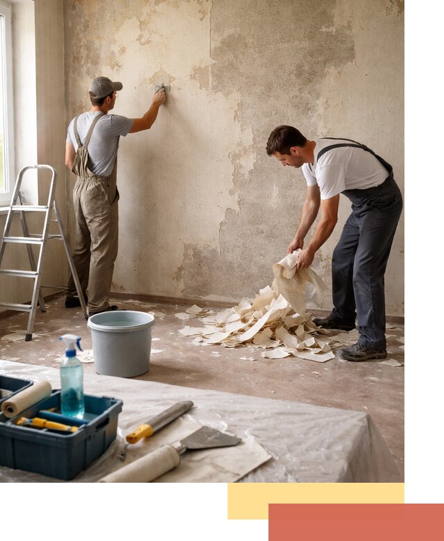 Снятие старых обоев в Южноуральске быстро и качественно