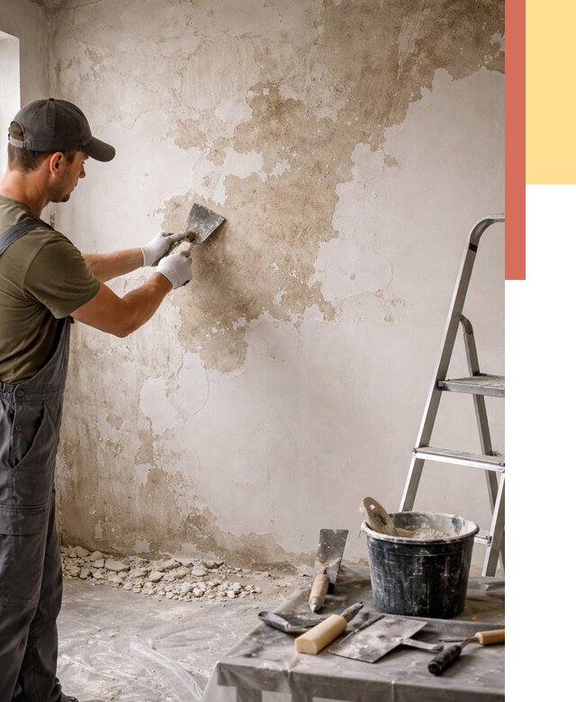 Снятие старой шпаклевки в Южноуральске от 2023 руб. — быстро и недорого | ОТДЕЛОЧНИК-Жрк