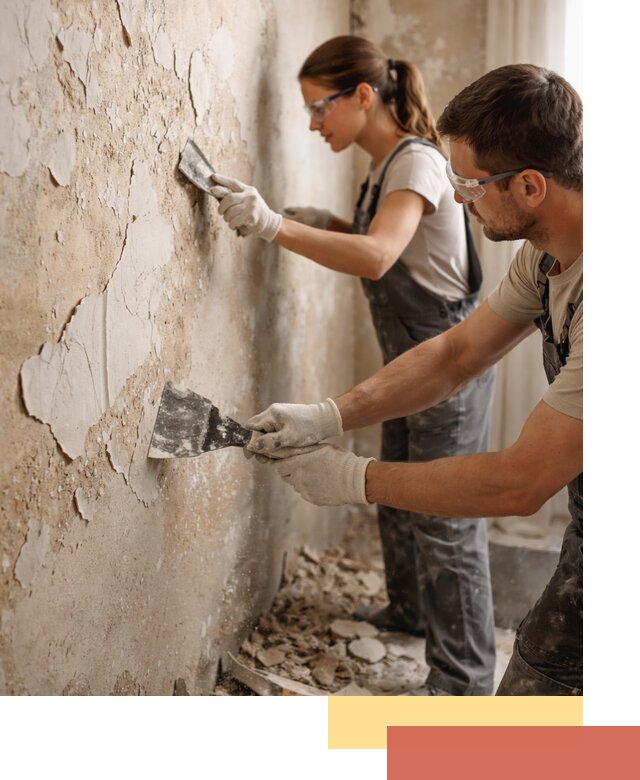 Снятие старой шпаклевки и подготовка поверхностей в Южноуральске