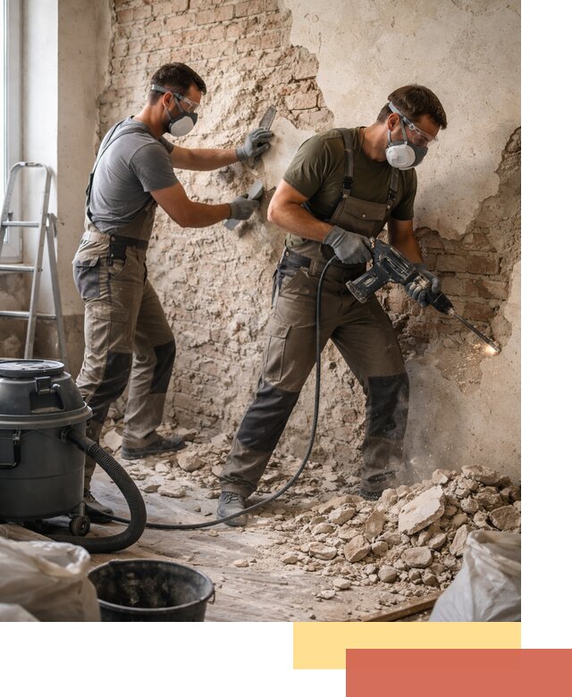 Демонтаж штукатурки со стен в Южноуральске быстро и аккуратно