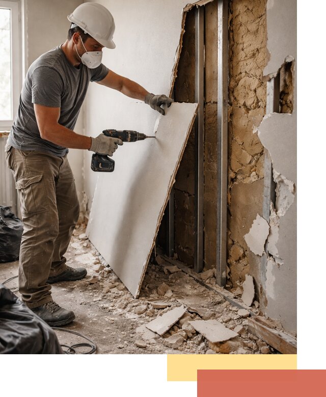 Демонтаж гипсокартона со стен в Южноуральске качественно и быстро