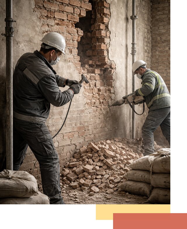 Демонтаж кирпичных стен в Южноуральске быстро и безопасно