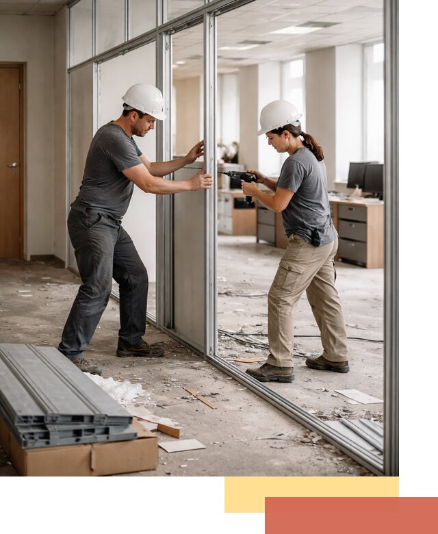 Демонтаж алюминиевых перегородок в Южноуральске быстро и аккуратно