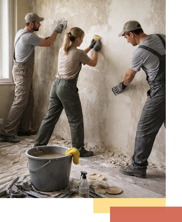 Очистка стен от клея и грунтовки в Южноуральске качественно и быстро