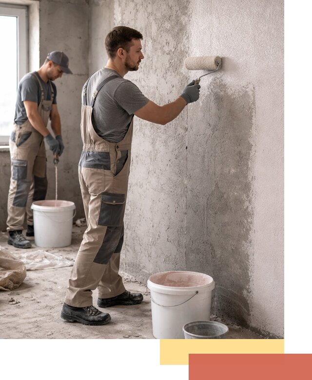 Нанесение бетоноконтакта на стены в Южноуральске для последующей отделки