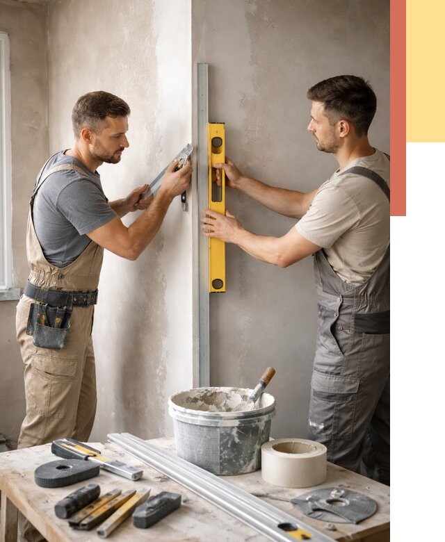 Выведение углов стен в Южноуральске от 2023 руб. быстро и недорого | ОТДЕЛОЧНИК-Жрк