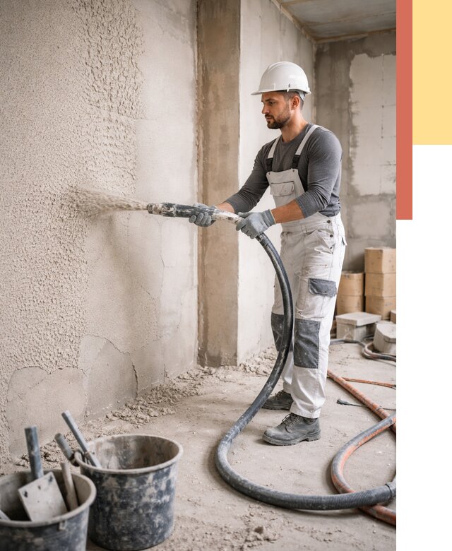 Машинная штукатурка стен в Южноуральске под ключ от 7108 руб./м2 | ОТДЕЛОЧНИК-Жрк