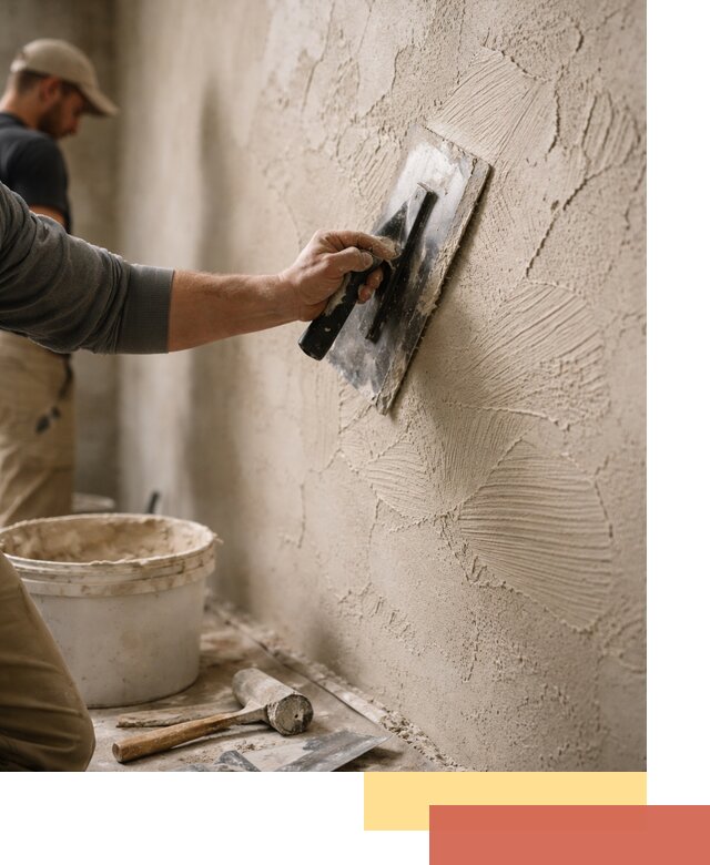 Фактурная штукатурка стен в Южноуральске — монтаж, отделка, реставрация