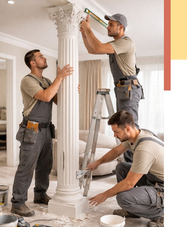 Установка декоративных колонн в Южноуральске от 13123 руб. под ключ | ОТДЕЛОЧНИК-Жрк