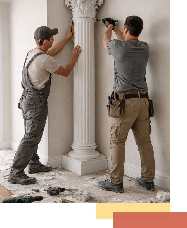 Установка декоративных колонн в Южноуральске под ключ