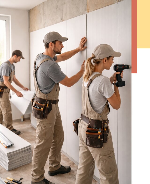 Монтаж ПВХ панелей на стены в Южноуральске от 492 руб/м2 — быстро и недорого | ОТДЕЛОЧНИК-Жрк