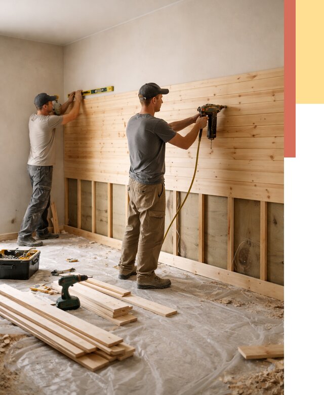 Монтаж деревянной вагонки на стены в Южноуральске от 8202 руб. | Услуги монтажа вагонки | ОТДЕЛОЧНИК-Жрк