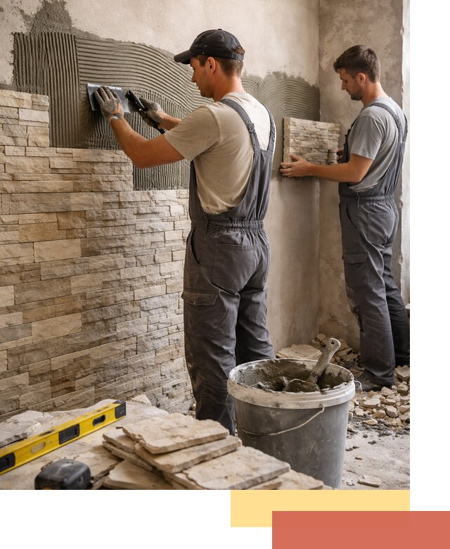 Монтаж искусственного камня в Южноуральске — облицовка стен и фасадов