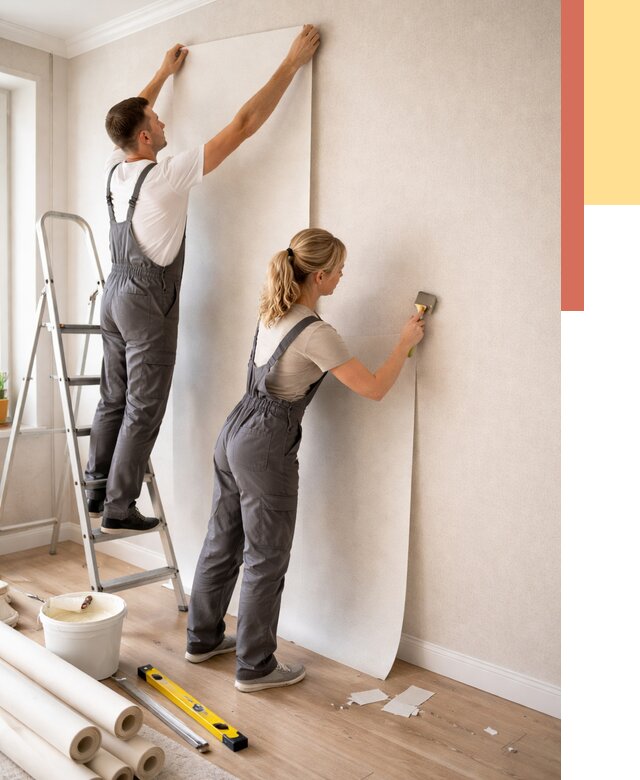 Поклейка флизелиновых обоев в Южноуральске от 6562 руб. | Быстро и недорого — ОТДЕЛОЧНИК-Жрк