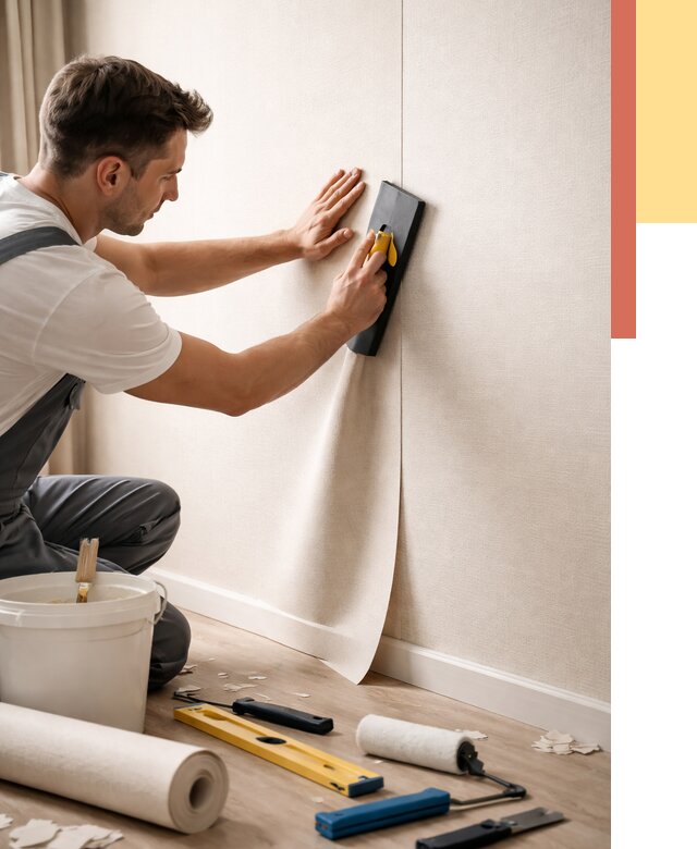 Поклейка виниловых обоев в Южноуральске от 4921 руб. | Быстро и недорого — ОТДЕЛОЧНИК-Жрк