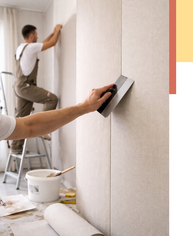 Поклейка текстильных обоев в Южноуральске от 4921 руб. под ключ | ОТДЕЛОЧНИК-Жрк