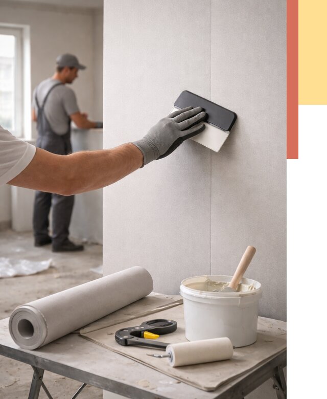 Поклейка обоев под покраску в Южноуральске от 3828 руб. за м2 | ОТДЕЛОЧНИК-Жрк