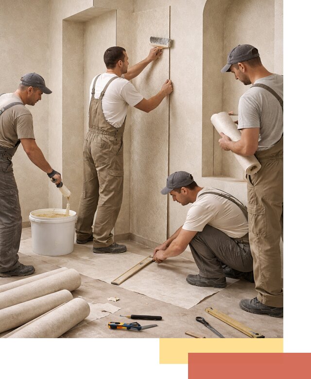 Поклейка обоев на сложные стены и неровные поверхности в Южноуральске