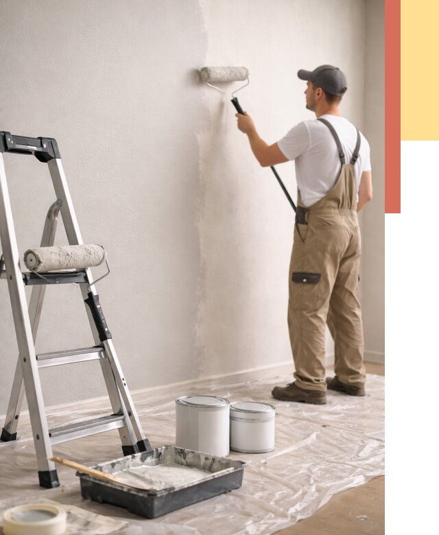 Покраска стен латексной краской в Южноуральске от 4921 руб. за м2 | ОТДЕЛОЧНИК-Жрк