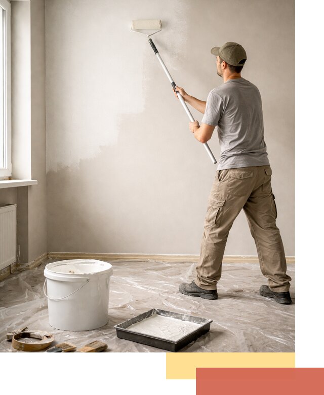 Покраска стен латексной краской в Южноуральске качественно и быстро