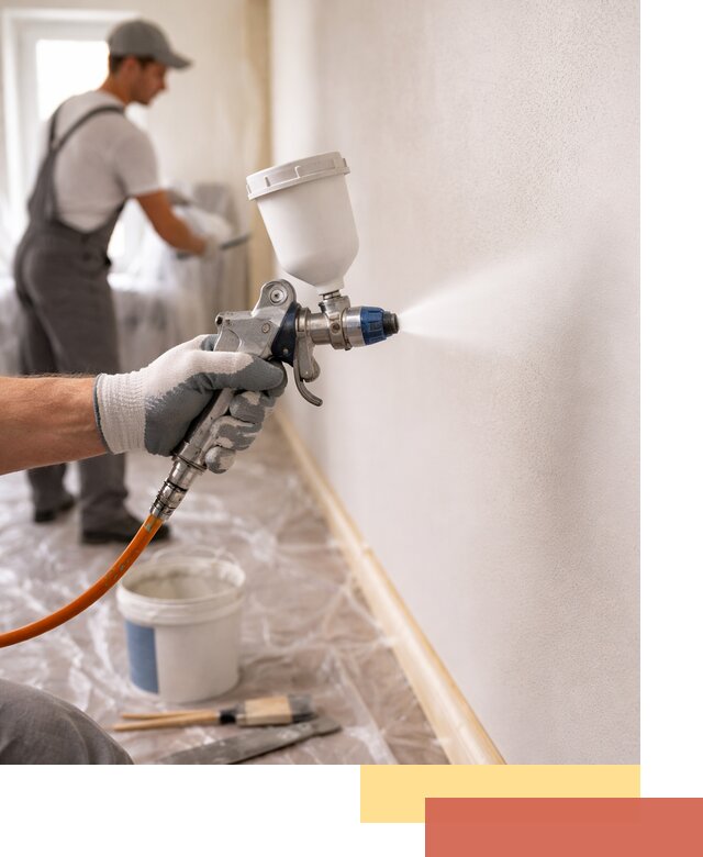 Покраска стен краскопультом в Южноуральске быстро и качественно