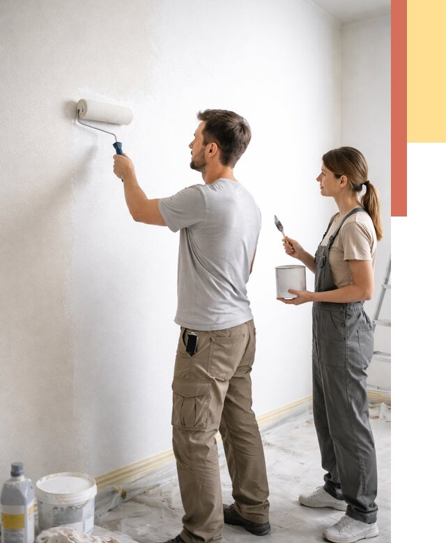 Окраска стен по стеклохолсту в Южноуральске от 4921 руб/м² под ключ | ОТДЕЛОЧНИК-Жрк