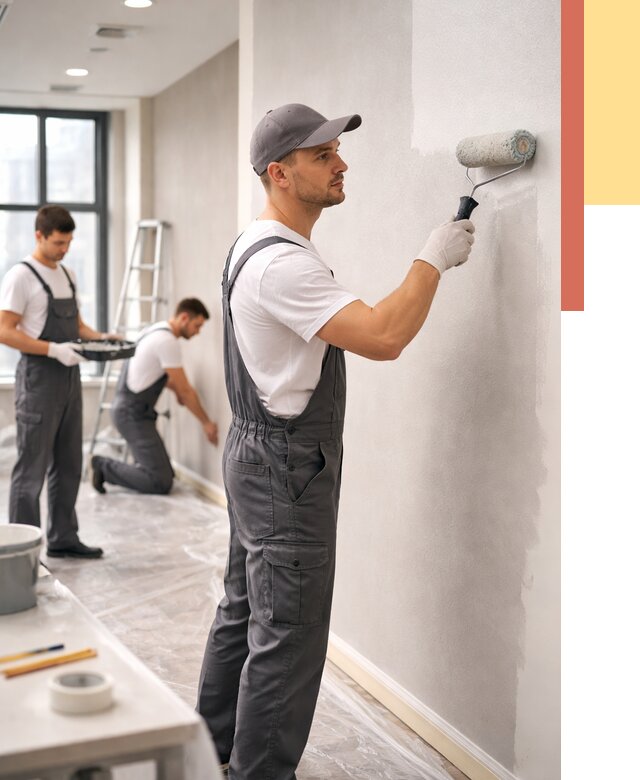 Покраска стен в офисе в Южноуральске от 9296 руб. — быстро и недорого | ОТДЕЛОЧНИК-Жрк