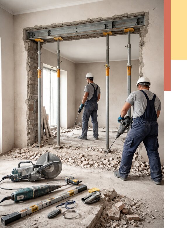 Прорезка проема в стене в Южноуральске от 4921 руб. — быстро и недорого | ОТДЕЛОЧНИК-Жрк