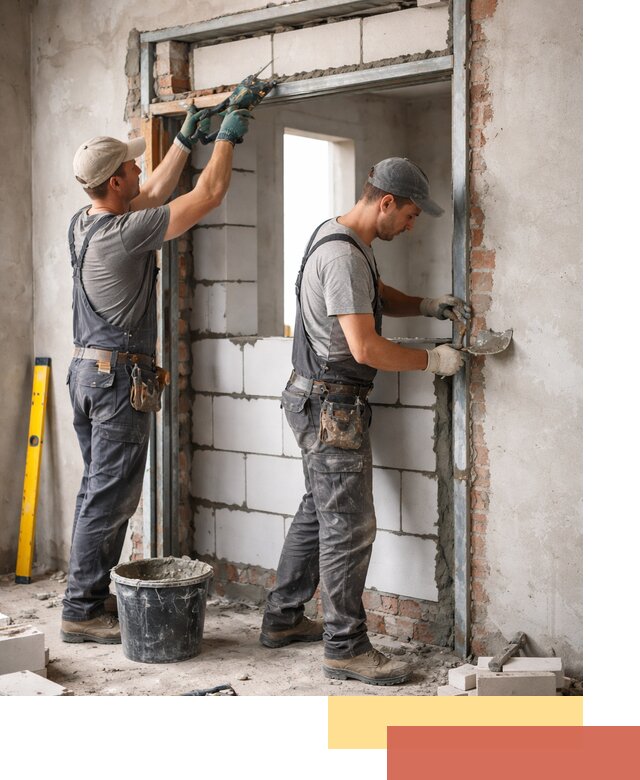 Закладка дверного проема под ключ в Южноуральске: демонтаж, монтаж, отделка