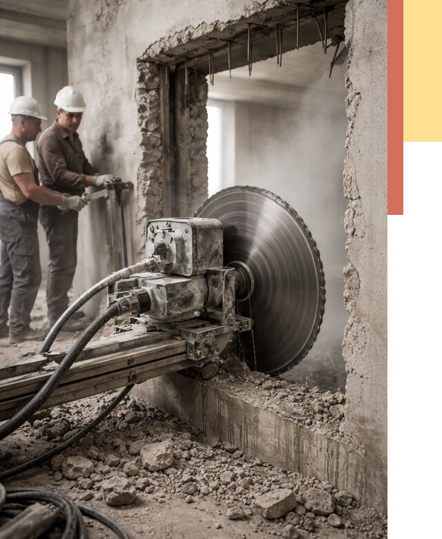 Алмазная резка проемов в Южноуральске от 4921 руб. быстро и недорого | ОТДЕЛОЧНИК-Жрк