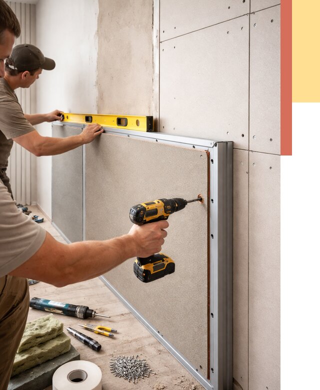 Шумоизоляция стен панелями ЗИПС в Южноуральске от 2406 руб./м² под ключ | ОТДЕЛОЧНИК-Жрк