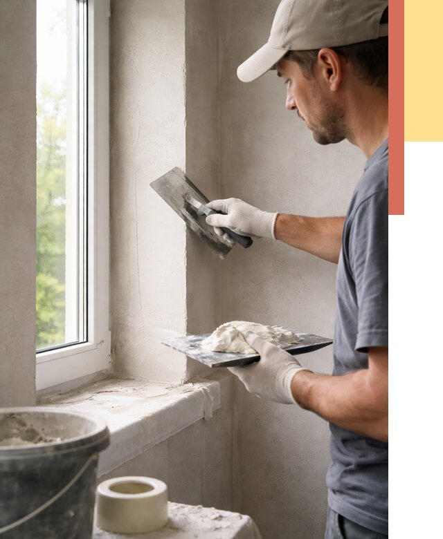 Штукатурка откосов в Южноуральске от 4921 руб/м² — услуги и выравнивание под ключ | ОТДЕЛОЧНИК-Жрк