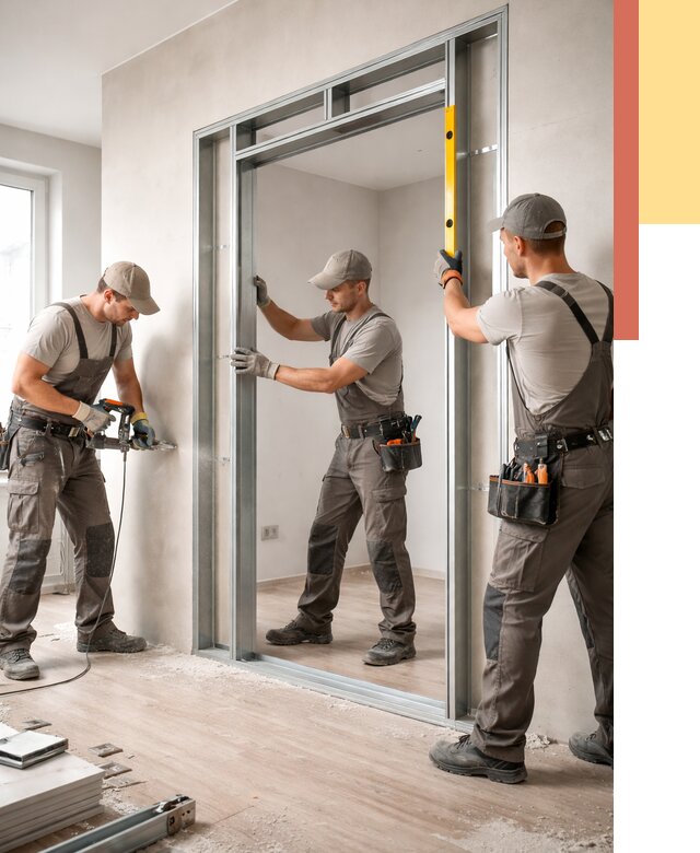 Устройство дверного проема в перегородке в Южноуральске от 4921 руб. под ключ | ОТДЕЛОЧНИК-Жрк