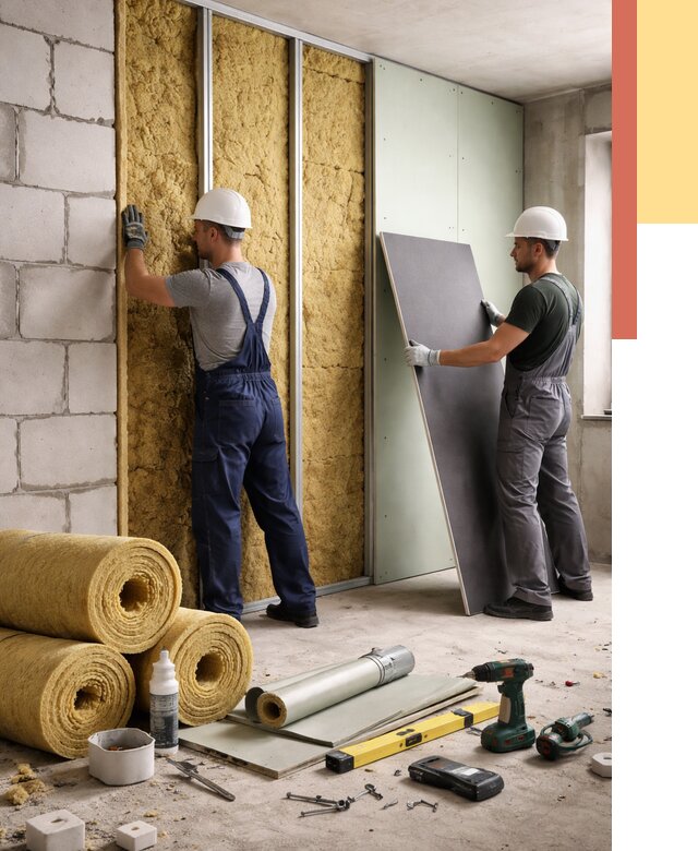 Шумоизоляция перегородок из блоков в Южноуральске от 2023 руб./м² — быстро и недорого | ОТДЕЛОЧНИК-Жрк