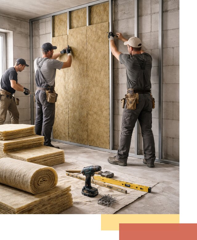 Шумоизоляция перегородок из блоков в Южноуральске — монтаж и защита шумоизоляцией