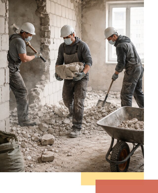 Демонтаж блочных перегородок в Южноуральске быстро и аккуратно