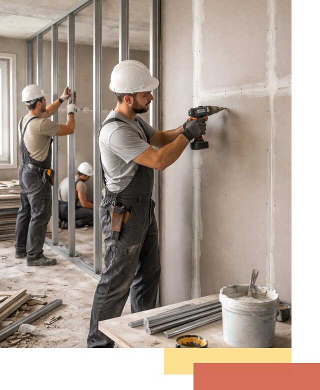 Перегородки из огнестойкого гипсокартона в Южноуральске под ключ