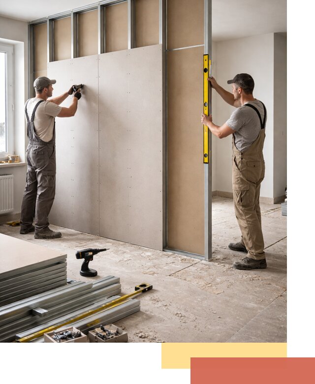 Зонирующая перегородка из гипсокартона под ключ в Южноуральске