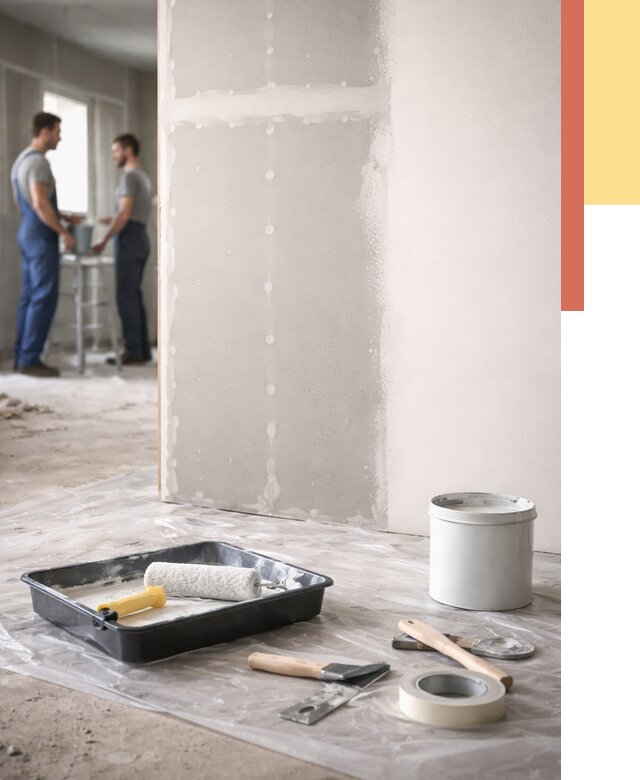 Покраска перегородок из гипсокартона в Южноуральске от 4921 руб. под ключ | ОТДЕЛОЧНИК-Жрк