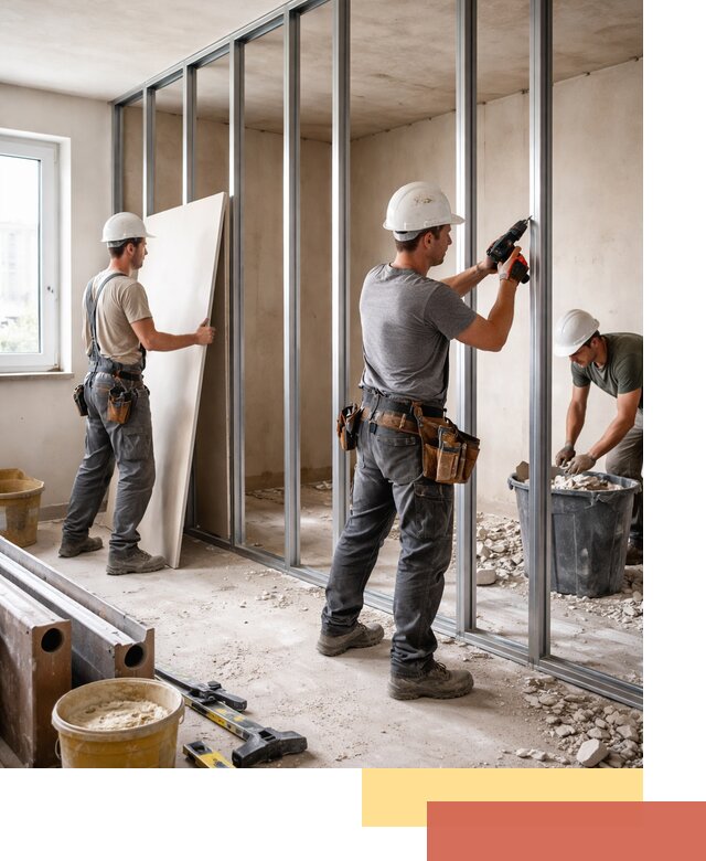 Перенос гипсокартонной перегородки в Южноуральске профессионально и быстро