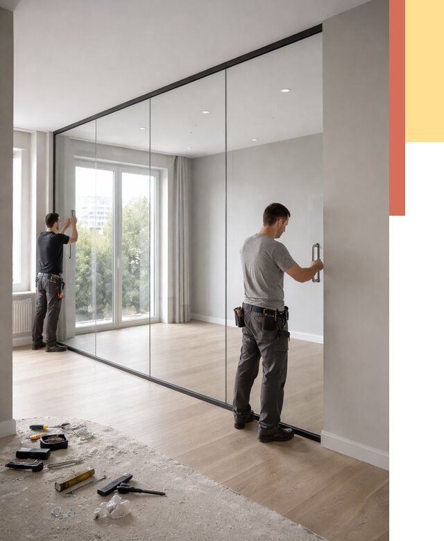 Изготовление стеклянных перегородок в Южноуральске от 13506 руб. под ключ | ОТДЕЛОЧНИК-Жрк