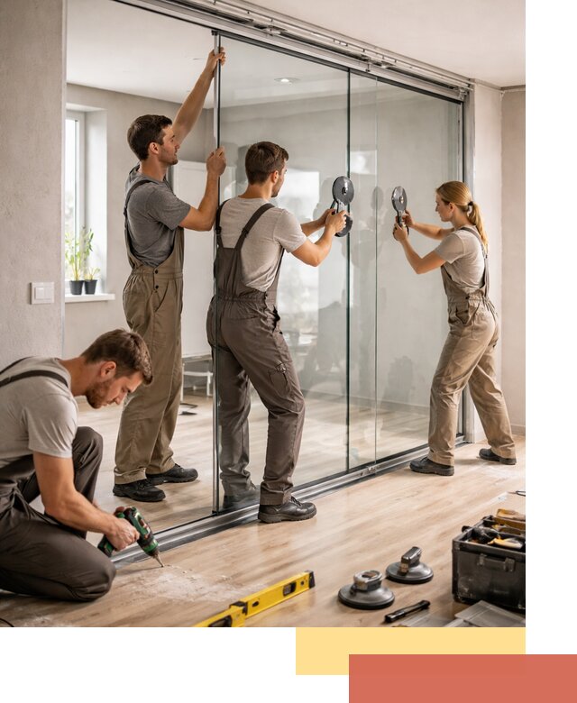 Изготовление стеклянных перегородок на заказ в Южноуральске