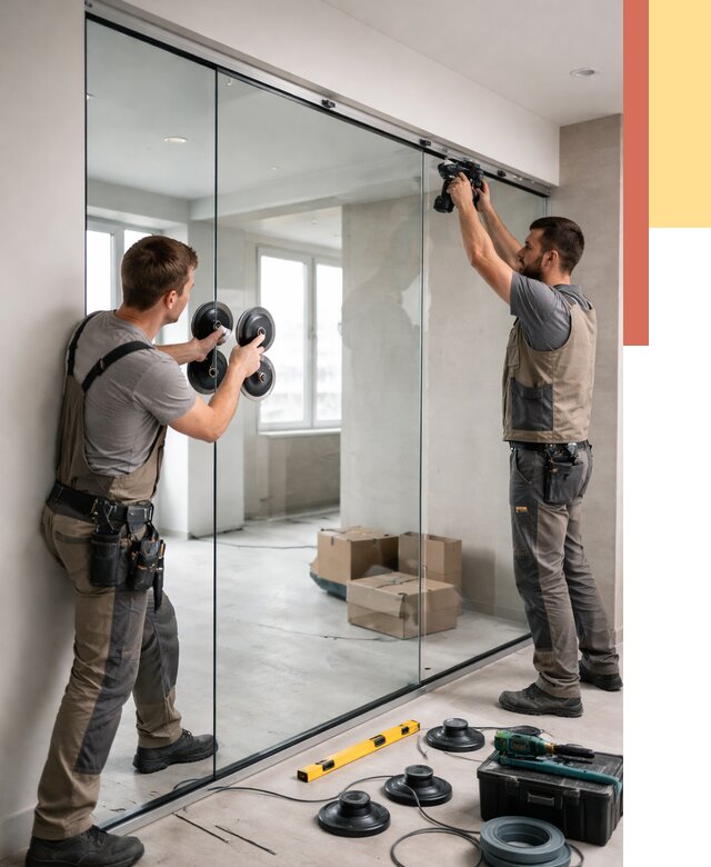 Монтаж стеклянных перегородок в Южноуральске от 7108 руб. | ОТДЕЛОЧНИК-Жрк