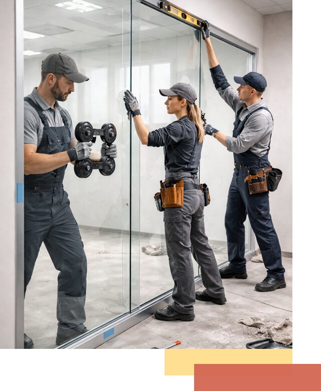 Профессиональный монтаж стеклянных перегородок в Южноуральске