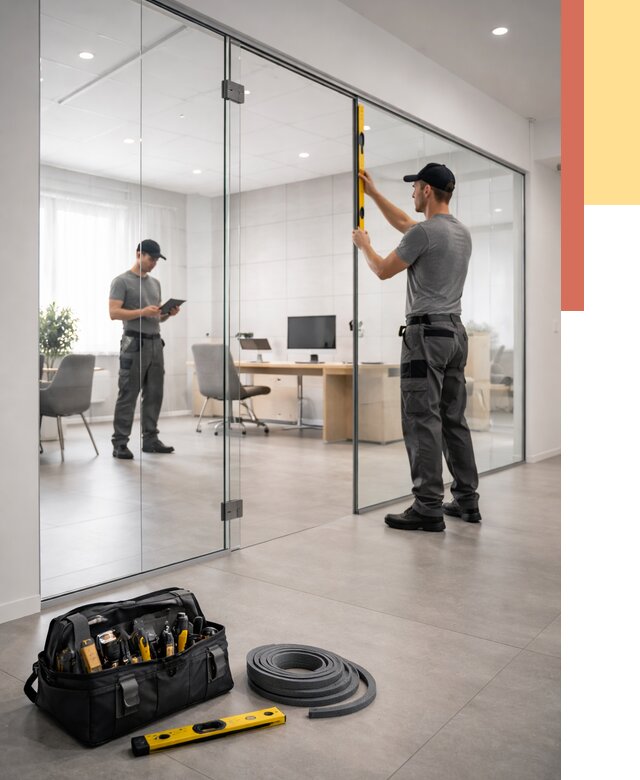 Цельностеклянные перегородки под ключ в Южноуральске от 10389 руб. — монтаж и цены | ОТДЕЛОЧНИК-Жрк