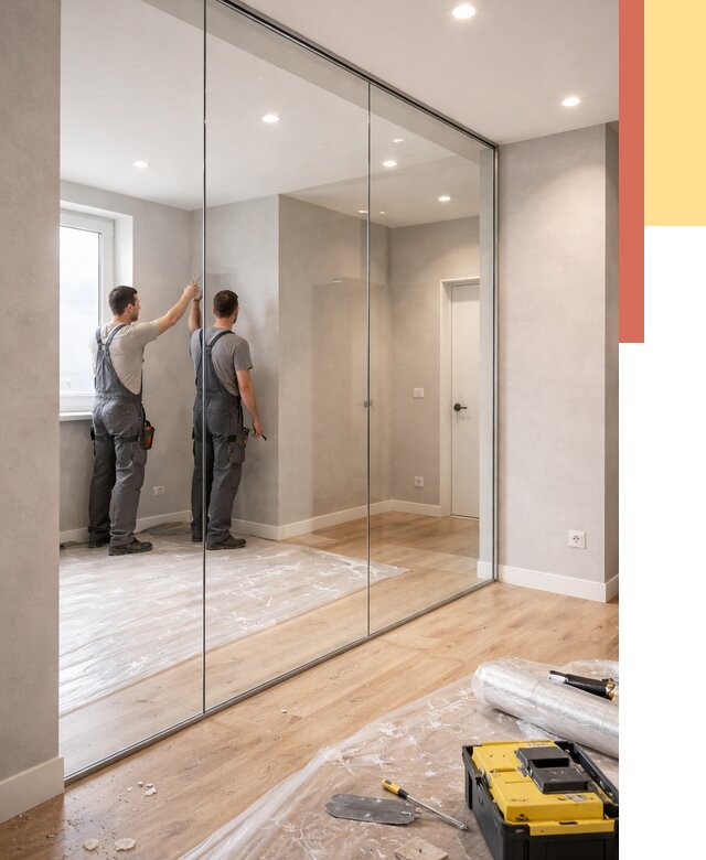 Безрамные стеклянные перегородки в Южноуральске — монтаж от 10389 руб. | ОТДЕЛОЧНИК-Жрк