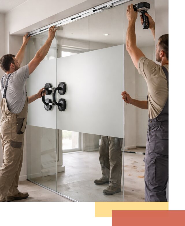 Матовые стеклянные перегородки под ключ в Южноуральске