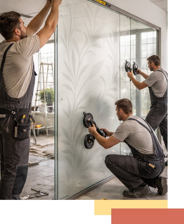 Стеклянные перегородки с рисунком на заказ в Южноуральске