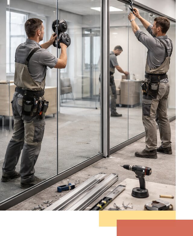 Стеклянные офисные перегородки под ключ в Южноуральске